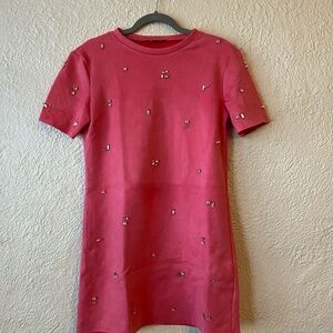 ZARA Faux Jewel Pink Dress